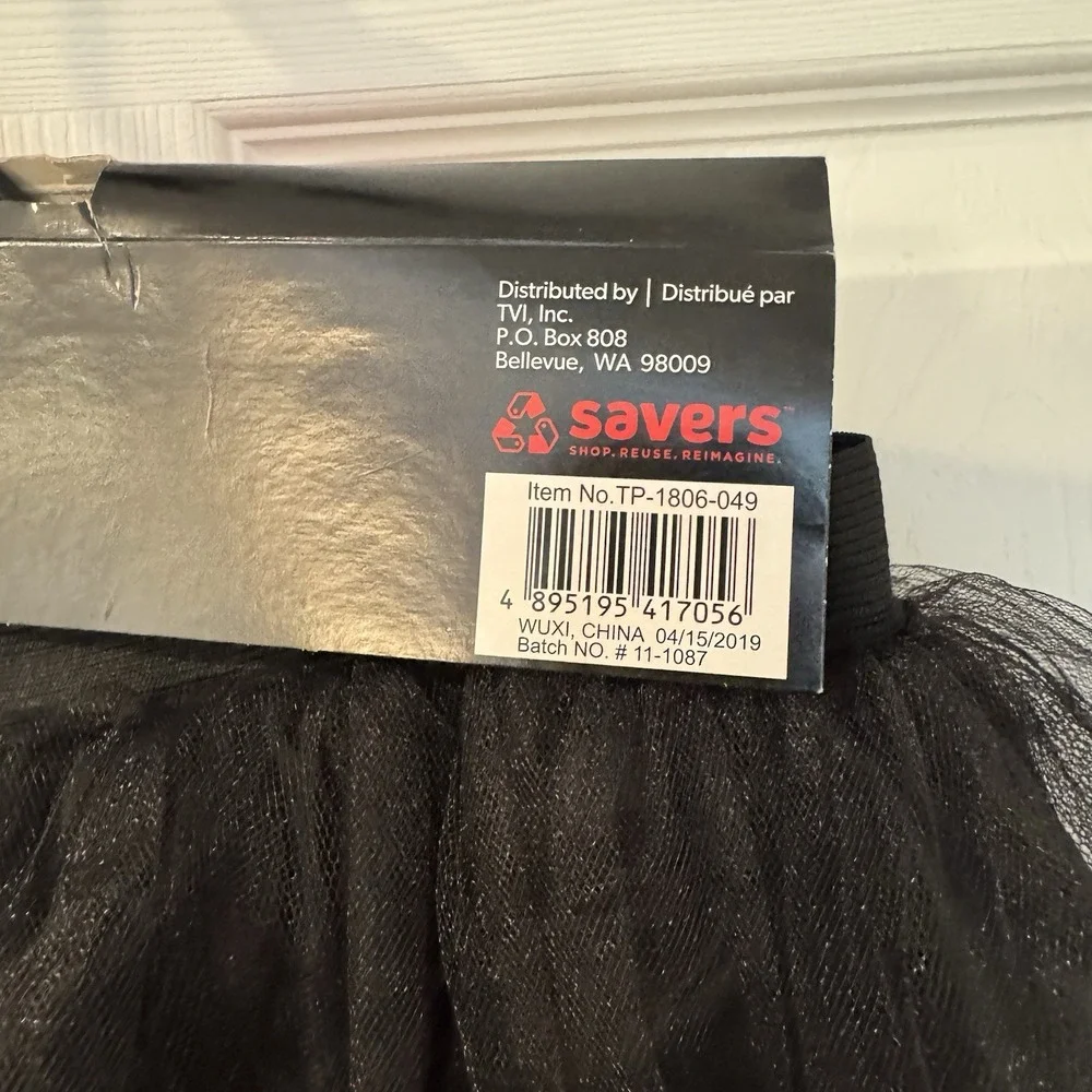 NEW Witch Long Tutu Skirt‎ Halloween Costume Charcoal Black One Size Goth Fairy